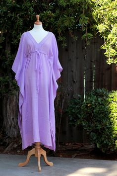 Caftan Maxi Dress Beach Cover Up Kaftan in Lavender Cotton | Etsy Casual Beach Outfit, Maxi Dress Beach, Kaftan Pattern, Women's Maxi Dresses, Lavender Cotton, Girls Cotton Dresses, Simple Gowns, African Dresses Modern, Fashion Sewing Tutorials