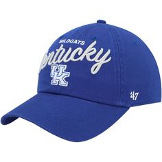 Shielding your head from the sun and showing your team support never looked as good as this Kentucky Wildcats Phoebe Clean Up hat by '47. An adjustable closure lets you customize the fit to your perfect size, while the curved brim keeps you shaded. Plus, the fresh Kentucky Wildcats embroidery finishes this cap off for a functional and stylish accessory.Shielding your head from the sun and showing your team support never looked as good as this Kentucky Wildcats Phoebe Clean Up hat by '47. An adju Uk Wildcats, Women's Headwear, Kentucky Wildcats, Adjustable Hat, Stylish Accessories, Your Head, Wild Cats, Clean Up, Kentucky