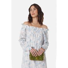 Off-the-shoulder or on, belted or unbelted, with sneakers or heels, our Grace dress is a crowd favorite for its understated femininity and versatility. Whether you're heading to the playground or pool, baby shower (even your own), or summer wedding, you'll be comfortable, sophisticated, and best-dressed! Lightweight cotton in pastel blue and white floral jacquard with white-cotton-voile-lined bodice Elasticated neckline and wrists Embroidered white piping along ruffle edges 100% cotton Made in N Grace Dress, Floral Jacquard, Cotton Voile, Pastel Blue, Summer Wedding, White Cotton, Piping, Nice Dresses, Off The Shoulder