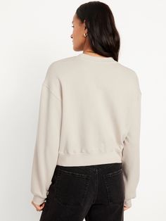 Relaxed Crew Neck Sweatshirt for Women | Old Navy Sweatshirt For Women, Jack Black, Petite Size, Shoulder Sleeve, Pullover Styling, Drop Shoulder, Heather Grey, Old Navy, Crew Neck Sweatshirt