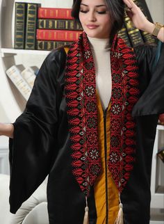 Professional Design: The Ramallah Graduation Stole is a professional, understated symbol of achievement, crafted from high-quality fabric with subtle, elegant embroidery. This stole combines sophistication with cultural significance, making it a perfect accessory for your graduation ceremony. Cultural Significance: Reflecting the rich cultural heritage of the Ramallah region, this stole is ideal for graduates who wish to honor their accomplishments and cultural background. Wear it with pride to Elegant Symbol, Cultural Background, Graduation Stole, Elegant Embroidery, Graduation Ceremony, Professional Design, Cultural Heritage, Quality Fabric, Embroidery