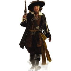 Geoffrey Rush as Captain Barbossa from Pirates of the Caribbean: At World's End life-size cardboard stand-up is perfect for decorating any room or party Great for all ages Can be mounted to wall or door, or stand by itself Solid corrugated cardboard construction Advanced Graphics | Advanced Graphics Pirates of the Caribbean - Captain Barbossa Life-Size Cardboard Stand-Up 74.0 H in black / brown / yellowPaper | 74" H | Wayfair Captain Barbossa, Hector Barbossa, Cardboard Standup, Pirate Outfit, Pirate Art, Outfit Png, Cardboard Cutouts, Cardboard Cutout, Captain Jack Sparrow