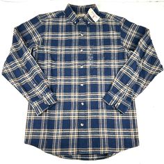 Red Head Button Down Long Sleeve Plaid Flannel Shirt Men's Medium Cotton *New, See Measurements In Pics. Classic Flannel Shirt With Button Closure, Classic Blue Flannel Shirt With Buttons, Classic Flannel Button-up Shirt, Classic Blue Flannel Tops, Blue Relaxed Fit Flannel Shirt With Button Closure, Classic Blue Collared Flannel Shirt, Classic Blue Flannel Shirt With Button Closure, Classic Blue Flannel Shirt, Blue Button-up Flannel Shirt