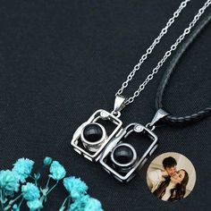 This is a mysterious necklace, Personalized for the moment you love most on a projection necklace! Engraved love never fades, and treasured memory will always be with you. Carry your Little cute photo hidden in the pendant, You can see the photo inside the pendant, or you can use it to illuminate the light and project your photo on the wall. The best dreamy gift for yourself and family, and friends. Customize Your Picture Projection Necklace You can freely customize anything you like, including people, pets, scenery, and even symbol, and attach text as a souvenir. Please try to upload photos with high resolution, the higher the resolution, the more obvious the product effect. Meaningful Accessory & Memorial Gift This customized projection necklace engraved with your favorite photo will be Black Pendant Necklace For Anniversary Gift, Black Locket For Anniversary, Black Locket Jewelry For Anniversary, Anniversary Black Locket Necklace, Black Locket Necklace For Anniversary, Black Jewelry For Anniversary Gift On Mother's Day, Black Jewelry For Anniversary, Mother's Day Gift, Black Jewelry For Anniversary And Mother's Day, Personalized Black Necklace For Keepsake