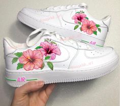 Nike Air Force 1 Custom, Custom Shoes Diy, Diy Sneakers, Pink Sakura, Air Shoes, Pretty Shoes Sneakers, Shoe Ideas