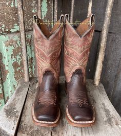 Emblazoned with bold stitching and expert hand-finishing, this boot has a bold, rustic effect. From our Hero collection, the Sierra boot in Antiqued Brown is an 11” square toe boot with a brown cowhide leather vamp with an attention-grabbing stitching design with jolts of deep, rich color on the tan leather-look upper. It’s equipped with an orthotic insole and versatile rubber outsole. Upper: 11" VINTAGE TAN Foot: ANTIQUED BROWN COWHIDE Toe: B Toe, Square Profile Heel: 10 Heel, 1 1/8" Tapered In Rustic Snip Toe Boots For Western-themed Events, Rustic Boots With Snip Toe And Leather Sole, Country Style Fitted Square Toe Boots, Country Style Fitted Boots With Square Toe, Rustic Moto Boots With Moc Toe For Ranch, Rustic Moc Toe Moto Boots For Ranch, Rustic Moc Toe Boots For Ranch, Rustic Ranch Boots With Moc Toe, Rustic Brown Work Boots For Rodeo