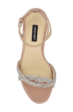 Rhinestone-encrusted straps interlock over the vamp of a soirée-ready sandal fashioned with an adjustable ankle strap for a secure fit. 2 1/2" heel Adjustable ankle strap with buckle closure Synthetic and textile upper/synthetic lining and sole Imported The Vamp, Strap Sandals Women, The Vamps, Sandal Fashion, Sandal Women, Ankle Strap Sandals, Nine West, Ankle Strap, Nordstrom