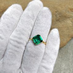 Main Stone : Lab Created Emerald Stone Color : Green Stone Size : 10x10 mm Stone Shape : Square Metal :, 925 Sterling Silver Plating : Silver / 14 Caret Gold / Rose Gold Side Stone : Non Setting type : Prong setting Occasion : Wedding ,Party, Anniversary, Valentine's Day, Daily Gift for : Men & Women Both Style : Classic Rings Type : Solitaire, Wedding Bands Item Type : Ring If You Have Any Questions, Please Feel Free Contact Us through Etsy Message Service If you want to make jewelry of som Square Cut Solitaire Emerald Ring For Promise, Solitaire Square Cut Emerald Promise Ring, Formal Emerald Ring With Rectangular Shape, Elegant Square Cut Emerald Ring For Anniversary, Square Cut Solitaire Emerald Promise Ring, Formal Rectangular Emerald Ring, Fine Jewelry Rectangular Emerald Ring, Elegant Rectangular Emerald Ring With Prong Setting, Elegant Asscher Cut Emerald Ring In Sterling Silver