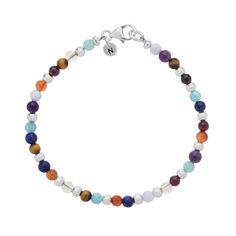 Our stunning Multi Gemstone Bracelet, where nature's wonders and masterful craftsmanship converge. Immerse yourself in the mesmerising blend of 4mm semi-precious gemstones delicately nestled amongst eco-sterling silver, showcasing a breath-taking array of vibrant hues and timeless sophistication. From the tranquil blues of blue lace agate to the fiery reds of garnet, each gemstone exudes its own unique allure and carries profound symbolism. With its versatile design and meticulous attention to detail, this bracelet effortlessly enhances your style on any occasion, allowing you to embrace the captivating beauty of natural gemstones. Sterling silver with Blue Lace Agate, Amazonite, Tigers Eye, Garnet, Crystal, Carnelian, Lapis, Amethyst We want your jewellery to stay in great condition so yo Crystal Carnelian, Multi Gemstone Bracelet, Garnet Crystal, Forever Jewelry, Jewelry Ring Box, Blue Lace Agate, Tigers Eye, Silver Pieces, Lace Agate