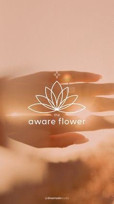 someone holding their hand out with the words,'aware flower'in front of them