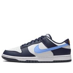 Nike Dunk Low 'University Blue' FN7800-400 Classic Blue Sneakers With Rubber Sole, Classic Blue Sneakers With Contrast Sole, Classic Blue Sneakers, Classic Navy Nike Sneakers, Classic Blue Sports Sneakers, Nike Dunk Low University Blue, Dunk Low University Blue, 720 Nike, Dunk Shoes