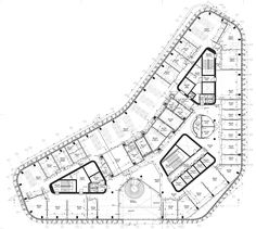 an architectural drawing shows the plan for a building that is being constructed into a curved structure