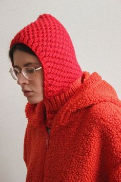 Woolen Chunky balaclava hat in red and orange. Our balaclava is made of high quality merino wool. Balaclava made of warm bulky yarn, knitted by hand. Needless to say this is the epitome of soft & cozy. This is a small thing that can make your F/W outfit sing. Perfect for the upcoming F/W season. Item are designed to protect your ears, forehead and neck area from cold and wind, with a tight-fitting lining. Handmade with love. Red Knitted Beanie For Winter, Red Knitted Winter Beanie, Red Winter Beanie, Cozy Red Beanie For Winter, Cozy Red Beanie For Fall, Cozy Wool Crochet Hat For Winter, Cozy Red Winter Beanie, Red Crochet Hat For Winter Cold Weather, Red Knit Winter Hat