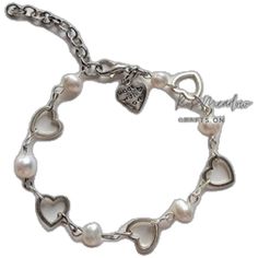 White Pearl Heart Bracelet With Pearl Charm, White Pearl Bracelet With Adjustable Chain, Silver Metal Pearl Bracelet With Adjustable Chain, Adjustable Metal Pearl Bracelet With Pearl Charm, Adjustable Metal Chain Bracelet With Pearl Charm, White Pearl Bracelets With Adjustable Chain, Adjustable Metal Pearl Bracelet For Everyday, White Metal Beaded Bracelets With Pearl, White Metal Bracelet With Pearl Drop