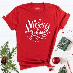 Merry and Bright Shirt, Christmas Shirt, Merry Shirt, Noel Christmas Day T-Shirt, Christmas T-Shirt, Christmas Tee Shirt, Christmas Tshirt. Hi! Welcome to our store. It's good to see you here. Our aim is to offer you first-class clothing in your most beautiful moments with our graphic t-shirts that we designed or designed with your ideas. I am sure you will like our designs for your family, friends and you. IMPORTANT MATTERS FOR ORDERING: 1-) Please check and review all photos. 2-) Our sizes are Merry Shirt, Merry And Bright Shirt, Christmas Tee Shirts, Class Outfit, Womens Christmas Shirts, Christmas Tshirt, Good To See You, Xmas Shirts, Tee Shirt Designs