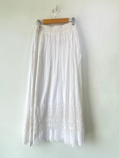 Ulla Johnson White Lace Skirt! Cottage-core CORE! Has an elastic waistband and is fully lined. Made in India. 100% cotton, dry clean only. Marked a size 2, fits like a S/M. In excellent condition! Approx. Measurements: Waist: 30" Length: 33" White Cotton Pleated Maxi Skirt, White Cotton Skirt With Elastic Waistband, Casual Cotton Maxi Skirt For Daywear, Cotton Maxi Skirt With Elastic Waistband For Daywear, White Cotton Maxi Skirt With Elastic Waistband, Cotton Flowy Skirt For Daywear, Cotton Gathered Maxi Skirt For Vacation, White Cotton Maxi Skirt With Relaxed Fit, White Cotton Relaxed Maxi Skirt