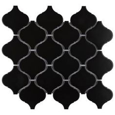 black and white mosaic tile with an intricate design