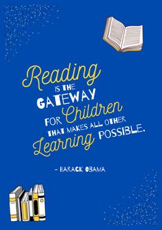 an open book with the words reading is the gateway for children that makes all other learning possible