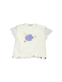 Catimini Short Sleeve T Shirt Size: 15 Tops - used. 100% COTTON, Floral | Catimini Short Sleeve T-Shirt: White Floral Tops - Size 15 White Cotton T-shirt For Playtime, White Crew Neck T-shirt For Playtime, Playful Short Sleeve Top With Cartoon Print, Playful Short Sleeve Cartoon Print Top, Short Sleeve Cotton Tops For Playwear, Cotton Crew Neck Top For Playtime, Crew Neck Cotton Top For Playtime, Casual Cotton T-shirt For Playtime, Playful Cotton Short Sleeve T-shirt