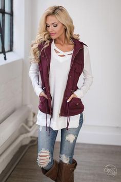 Womens Casual Jackets, Cute White Tops, Clothing Closet, Closet Candy Boutique, Cargo Vest, Closet Candy, Boutique Style Outfits, Womens Jackets Casual