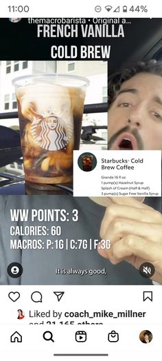 an ad for starbucks coffee on the phone