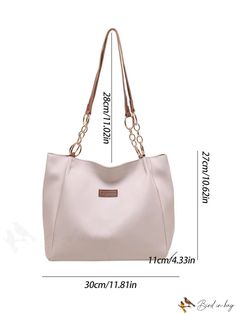 BirdinBag - Stylish Color Block PU Shoulder Bag: Spacious with Zipper & Chain Detailing Square Bag With Gold Chain For Daily Use, Square Shoulder Bag With Chain For Everyday Use, Daily Use Chain Bag, Casual Bags With Chain For Daily Use, Beige Double Handle Bag With Chain Strap, Beige Bags With Chain Strap And Double Handle, Square Bags With Gold Chain For Everyday Use, Casual Chain Bags For Daily Use, Casual Everyday Bag With Chain Detail