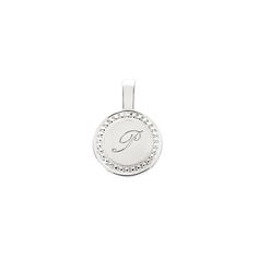 From our P.S. Collection, the P.S. Small Round Necklace is delicate frame of milgrain detail, with space for three custom engraved letters, like a cherished set of initials. Engraving is complimentary in your choice of font. Available with our suggested 18K Oval Link Chain or as a solo charm to curate into your everyday neck story. 18K Yellow Gold Charm 18K Yellow Gold Oval Link Chain Pendant Length: 10mm Chain length: 16" Luxury Silver Initials Necklace, Luxury Silver Necklaces With Initials, Elegant Silver Jewelry With Engraving Option, Formal White Gold Monogram Jewelry, White Gold Monogram Pendant Jewelry, Classic Monogram White Gold Necklace, Luxury White Gold Monogram Jewelry, Luxury Silver Initials Jewelry, Luxury Monogram White Gold Necklace