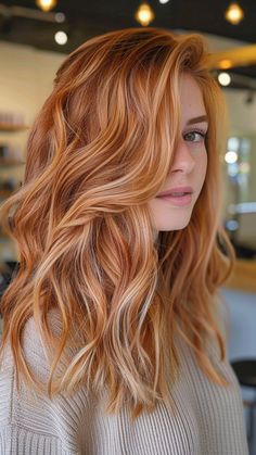 25 Strawberry Blonde Hair Ideas That Embrace the Essence of Summer Natural Redhead With Balayage, Balayage In Red Hair, Strawberry Blonde With Balayage, Copper Strawberry Blonde Highlights, Strawberry Blonde With Red Lowlights, Ginger And Blonde Balayage, Red Hair Vs Blonde Hair, Balayage Hair Copper Blonde, Balayage Hair On Red Hair