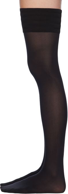 Semi-sheer thigh-high stretch nylon jersey socks in black. �· 50 denier · Silicone bands at rib knit elasticized cuffs Supplier color: Black Black Nylon Knee-high Socks, Black Stretch Nylon Knee-high Socks, Sheer Stretch Knee-high Legwear, Fitted Black Sheer Socks, Fitted Sheer Black Socks, Stretch Nylon Knee-high Hosiery, Nylon Thigh-high Socks, Stretch Nylon Thigh High Socks, Classic Stretch Knee-high Stockings