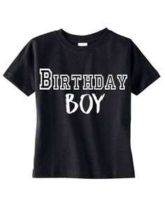 "\"Birthday Boy\" Shirt Let him shine on his birthday with this Birthday Boy Shirt. This shirt is available in Black or White. The text would be black on a white shirt. This shirt is created with white premium heat press vinyl ensuring longevity. This listing is for a Gildan Brand unisex youth t-shirt. Want it customized? Inbox me today to discuss how I can make your shirt amazing. Yeshorra Designz \"Always Made Pretty\" **100% Cotton** Size Chart: 3T 4T 5T XS (Size 6-8) S (Size 8-10) M (10-12 ) Black Top With Text Print For Birthday, Black Tops With Text Print For Birthday, Black Tops With Graphic Print For Birthday Gift, Birthday Black T-shirt With Number Print, Black Number Print T-shirt For Birthday, Black Letter Print T-shirt For Birthday Gift, Black Letter Print Shirt For Birthday, Black Letter Print T-shirt For Birthday, Black T-shirt With Name Print For Birthday Gift