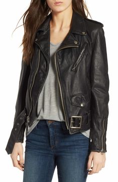 Boyfriend Leather Jacket, Main, color, BLACK Boyfriend Leather Jacket, Top Online Shopping Sites, Leather Jackets Online, Black Leather Biker Jacket, Cropped Leather Jacket, Boy Fits, Leather Jacket Outfits, Men's Leather Jacket, Faux Leather Moto Jacket