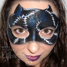 cat woman face paint Fairy Faces, Superhero Face Painting, Tracer Cosplay, Face Painting Images, Creepy Costume, Mime Face Paint, Eye Face Painting, Paint Halloween, Picnic Games