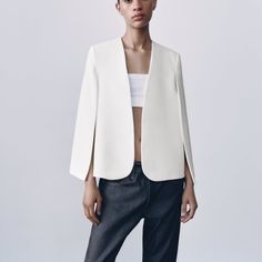 New With Tags Sold Out Online And In Store!! Chic Structured Blazer For Spring, Chic Structured Spring Blazer, Modern Structured Blazer For Spring, Modern Structured Spring Blazer, Spring Evening Structured Blazer, Chic White Structured Outerwear, Structured Evening Outerwear For Spring, Classic Spring Evening Outerwear, Classic Evening Outerwear For Spring