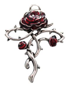 Rosycroix Pendant, Necklace, Gothic Red Rose Gift, Thorns, Flower, Galraedia | eBay Gothic Rose Jewelry For Gift, Gothic Rose-colored Jewelry For Gifts, Gothic Rose Colored Jewelry For Gift, Rose-colored Gothic Jewelry For Gift, Gothic Rose, Necklace Gothic, Gothic Romance, Red Rose Flower, Gothic Accessories