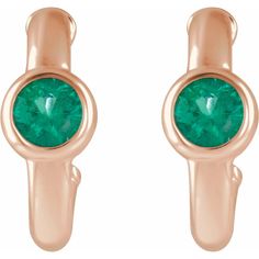 Are you seeing green with envy? These small emerald huggies are just the right amount of colour for any occasion. Material: 14K Yellow Gold / Rose Gold / White Gold Primary Stone Shape: Round Primary Stone Type: Lab-Grown Emerald Primary Stone Size: 3 mm Primary Stone Count: 2-stone Earring Type: Hoop Post Diameter: 0.03 in Post Length: 0.37 in Earring Dimensions: 11x4.3 mm Weight: 1.2 DWT (1.87 grams) Green 14k Gold Hoop Earrings, Green Small Hoop Huggie Earrings For May Birthstone, Emerald Huggie Earrings For May Birthstone, Green Huggie Earrings For May Birthstone, May Birthstone Huggie Earrings, Green May Birthstone Hoop Earrings, Green 14k Gold Round Hoop Earrings, Huggie Hoop Earrings With May Birthstone Gemstone, Green 14k Gold Huggie Earrings