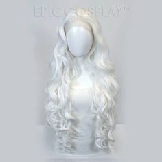 Urania Classic White Long Curly Lace Front WigUrania has soft waves that transform into gorgeous curls, coupled with the lace front that makes her a versatile and beautiful wig no matter the look you're going for! Measuring from lace front to end, the fib Epic Cosplay, Beautiful Wigs, Curly Lace Front Wigs, White Blonde, Natural Blondes, Soft Waves, Halloween Hair, Wig Making, Blonde Bombshell