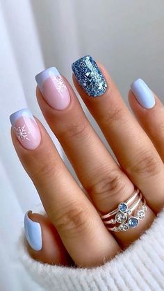 #BEAUTY, #RELATIONSHIPS #Fashion #Animals #Outfits #Winter Outfits #Animals Unghie Sfumate, December Nails, Nagel Tips, Smink Inspiration, Snowflake Nails, Cute Gel Nails