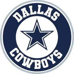 the dallas cowboys logo is shown in blue and white