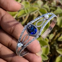 Oval Blue Tanzanite, Moonstone Gemstone Bracelet 925 Sterling Silver Cuff Bangle Silver Cuff Bangle, Jewelry Photos, Blue Tanzanite, Fine Jewelry Bracelets, Sterling Silver Cuff, Cuff Bangles, Silver Cuff, Gemstone Bracelet, Photo Jewelry