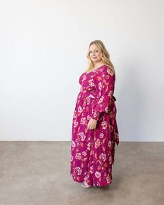 A must-have! Round out your vacation and weekend wardrobe with this plus size dress Modest Long Sleeve Flowy Maxi Dress, Flowy Long Sleeve Modest Maxi Dress, Chic Maxi Length Long Sleeve Dress For Brunch, Long Sleeve Floral Print Maxi Dress For Wedding, Fall Brunch Floor-length Dress, Long Sleeve Maxi Dress For Fall Brunch, Modest Maxi Dress For Brunch, Fall Long Sleeve Maxi Dress For Brunch, Modest Long Sleeve Dress For Brunch