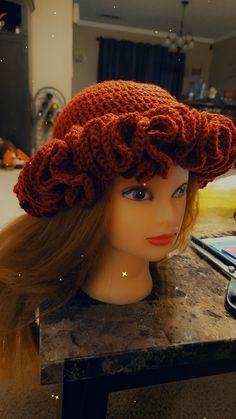 This is a great gift for any woman who loves to be extra. Crochet Ruffle Hat, Ruffle Hat, Bonnet Au Crochet, Crochet Ruffle, Bucket Hats, Hats For Women, Caps Hats, Accessories Hats, Art Collection