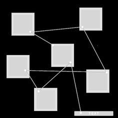 a black and white image with squares connected to each other on a black background,