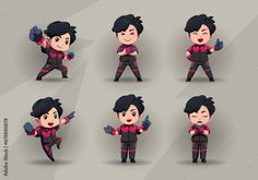 an animated character poses with different expressions and gestures for each character in the video game