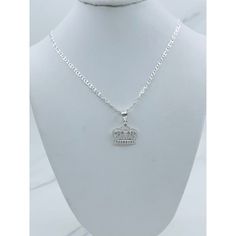 925 Sterling Silver Necklace And Crown Necklace Is 18” Long And 2.5mm Wide (Also Available In 20”) Small Crown Pendant With White Cubic Zirconia Pictures Zoomed To Show Detail Of Chain New Jewelry Cadena De Plata Y Dije Corona Cadena Disponible En 18 O 20 Pulgadas De Larga Y 2.5 Milmetros De Ancha Dije Con Piedra Blanca 17 Milmetros Fotografas Estn Ampliadas Para Mostrar El Detalle De La Prenda Sku 72872 Engraved White Gold Necklace With Cubic Zirconia, Classic Silver Cubic Zirconia Necklaces, Classic Sterling Silver Charm Necklace For Anniversary, Anniversary Silver Sterling Necklaces, Anniversary Sterling Silver Necklace In Silver, Anniversary Silver Sterling Silver Necklace, Anniversary Silver Sterling Necklace, Anniversary Sterling Silver Necklace, White Silver Chain Necklace For Anniversary