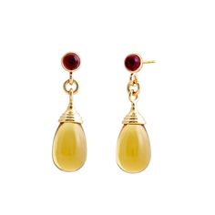 18 karat yellow gold Gemstone 50 carats approx. Rubellite 2.50 carats approx. Post backs for pierced ears Formal Drop Cabochon Earrings, Luxury Amber Drop Earrings, Yellow Briolette Earrings For Formal Occasions, Yellow Gold Cabochon Earrings In 14k Gold, 14k Yellow Gold Earrings With Cabochon, 14k Yellow Gold Cabochon Earrings, Modern Yellow Gold Briolette Earrings, Formal Yellow 14k Gold Earrings, Teardrop Gemstone Earrings In Yellow Gold