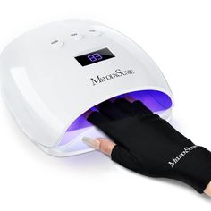 PRICES MAY VARY. 【Enhance the Manicure Experience】MelodySusie 54W UV LED nail lamp is specially designed for fast and efficient nail gel manicure curing, and UV gloves can block 99% of UV rays to ensure that your hands stay virtually free of excess radiation when using nail lamp. Made of ABS material, stylish design, letting you enjoy the fun of nail art while protecting your hands. 【Amazing Powerful Curing】Evenly 30pcs high performance dual LED UV light bulbs to ensure powerful curing for almos Uv Gloves, Nail Gel Manicure, Led Nail Lamp, Nail Lamp, Led Lamps, Nail Gel, Gel Manicure, Professional Nails, Gel Color