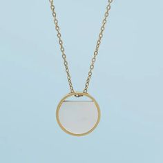 The Iris Mother-of-pearl necklace is simply beautiful. The stunning mother-of-pearl glistens and glows in shades of lavender, blue, green and blushing pinks as you pair it with your favorite top or dress. The adjustable, reversible design allows you to choose between the color-catching mother-of-pearl or the simplicity of shining 14k plated gold on a classic 14k gold-plated chain. Your purchase of the Iris Necklace, to gift or to keep, allows the women of Starfish Project the freedom to choose t Elegant Mother Of Pearl Shell Pendant Necklace, White Necklace With Delicate Chain, Elegant Pendant Shell Necklace, Elegant Clavicle Chain Shell Necklace As Gift, Elegant Shell Necklace With Clavicle Chain As Gift, Chic White Round Necklace, Circle-shaped Pearl Drop Jewelry Gift, Chic Round Necklace With Adjustable Fit, Pearl Drop Jewelry Gift In Circle Shape