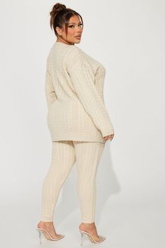 Available In Cream And Black. Sweater Pant Set Wrap Top Legging Elastic Waistband Stretch 27" Inseam 100% Acrylic Imported | Keeley Sweater Pant Set in Cream size Medium by Fashion Nova Cream Fashion, Curve Dresses, Sweater Pants, Jeans Jumpsuit, Black Sweater, Mens Activewear, Pant Set, Matching Dresses, Wrap Top