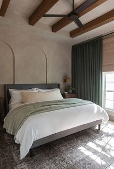 How to limewash walls: a detailed step-by-step tutorial with tips and tricks. Transform your walls with this fun and classic technique! #homebedroomrefresh Modern Mediterranean Bedroom, Vaulted Ceiling Bedroom, Art Bedroom Ideas, Limewash Walls, Mediterranean Bedroom, Jenna Sue Design, Jenna Sue, Modern Mediterranean, Minimalist Bedroom Design