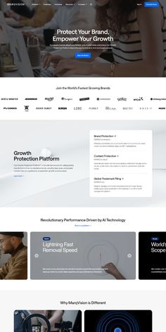 the landing page for an electronic company